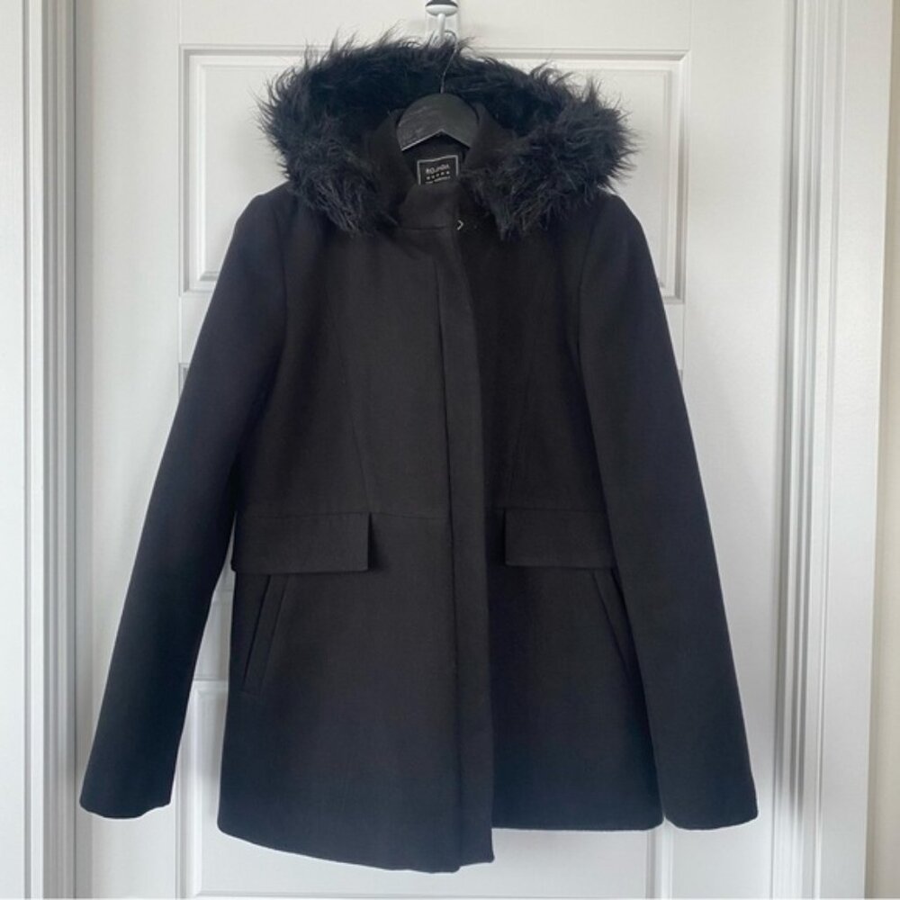 Rojada Hooded Wool Pea Coat